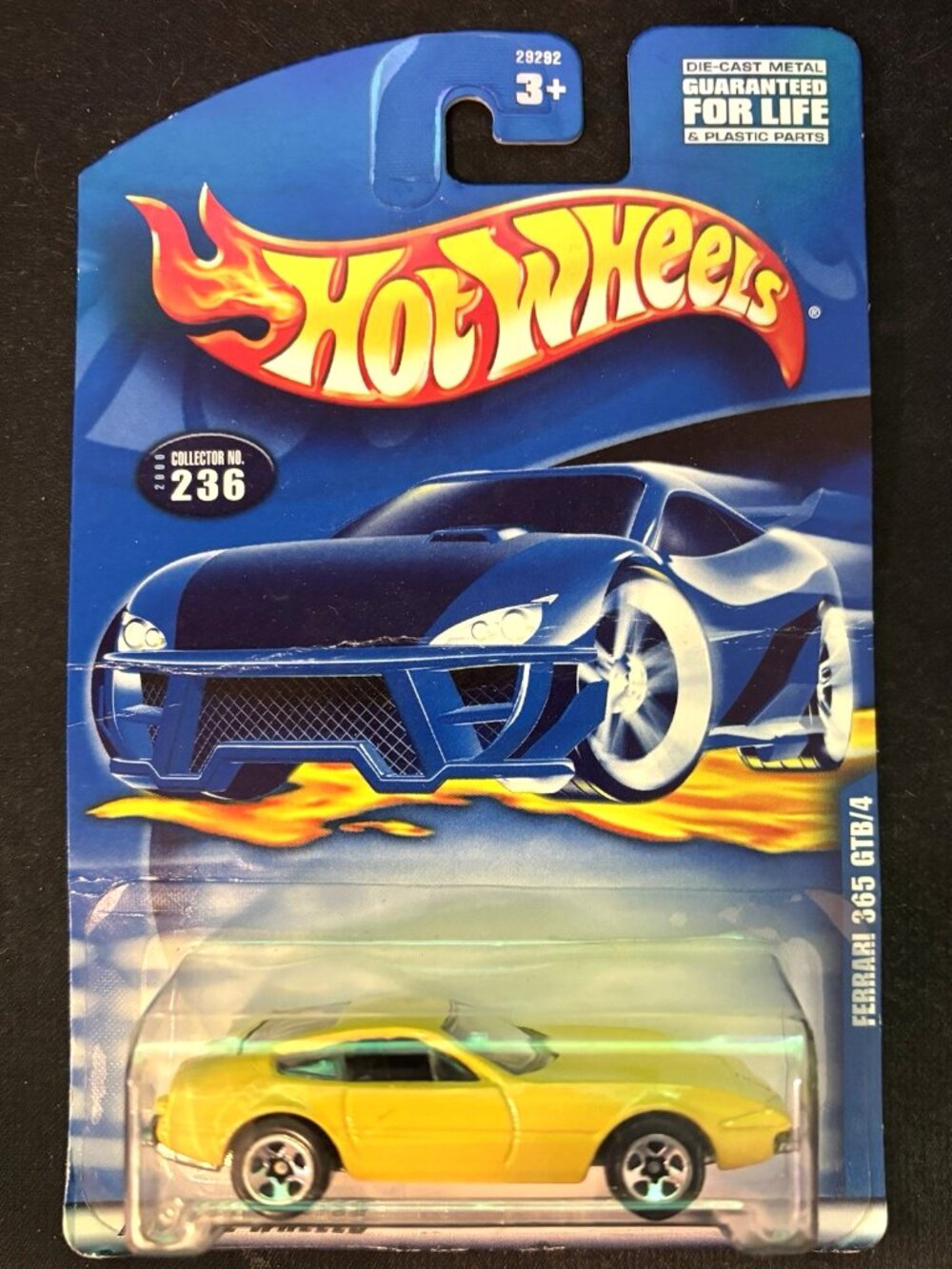 Hot Wheels 2000 #236 Ferrari 365 GTB/4 "Daytona" Yellow Chrome 5-Spoke Wheels